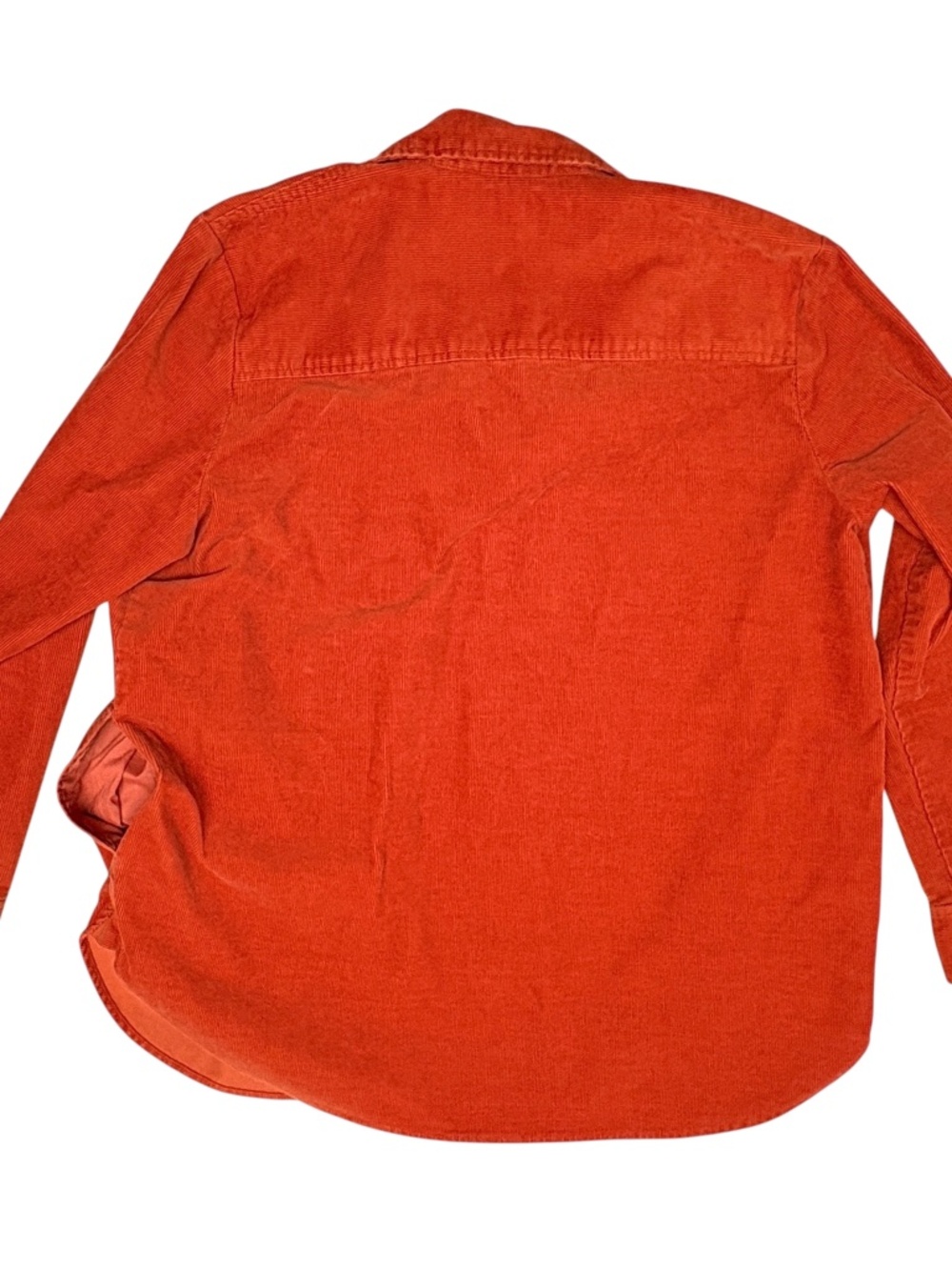 J. CREW Orange Corduroy Shirt Jacket M Cotton Button Front Overshirt Pockets - Picture 4 of 15